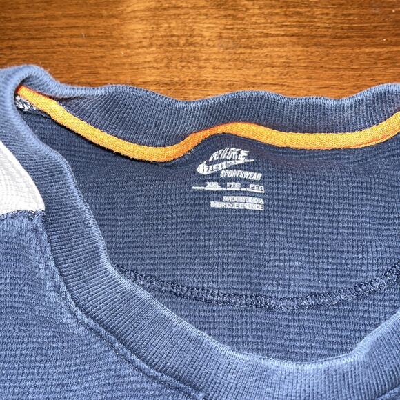Vintage Y2K Nike Long Sleeve Waffle Knit Blue/Gray Thermal Shirt Mens XXL - Picture 3 of 5